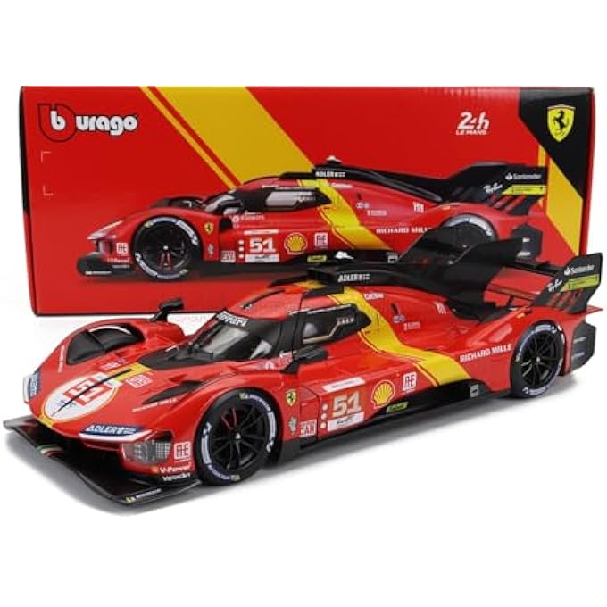 Ferrari ماي تشونغ 1/18 فيراري ريسينغ - 499P LMH 2023#51 - أحمر - جديد 2024 - Image 2
