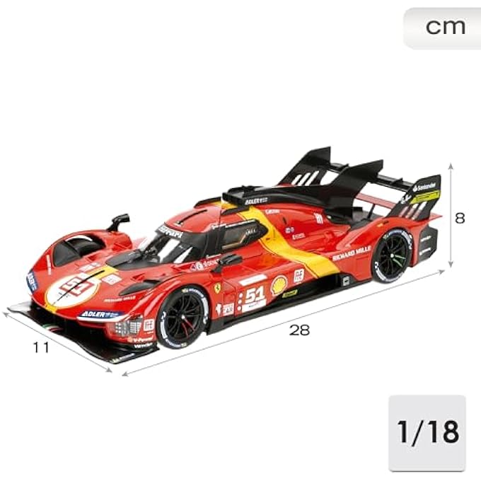 Ferrari ماي تشونغ 1/18 فيراري ريسينغ - 499P LMH 2023#51 - أحمر - جديد 2024 - Image 3