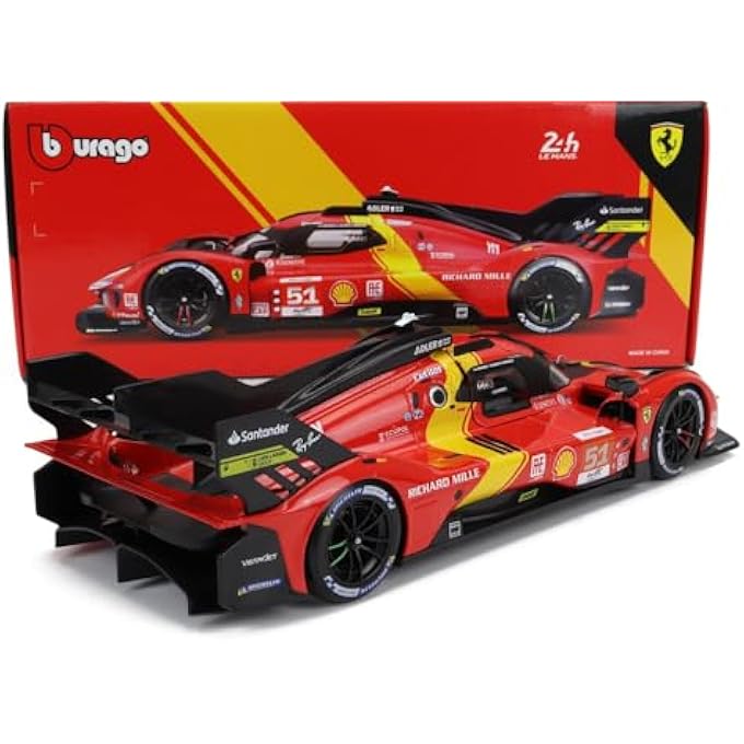 Ferrari ماي تشونغ 1/18 فيراري ريسينغ - 499P LMH 2023#51 - أحمر - جديد 2024 - Image 4