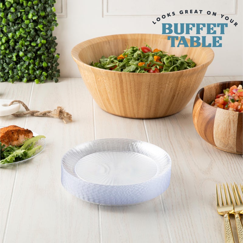 PLASTICPRO PLASTICPRO 30 Pack Crystal Like Clear Disposable 6 inch Plastic Plates Dinner Dishes Plates for Special Occasions Parties - Image 2