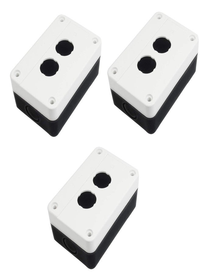 KAMCON? Black White Plastic One and Two Push Button Switch Control Station Box Case 22mm (3, 2 Push Button) - Image 1