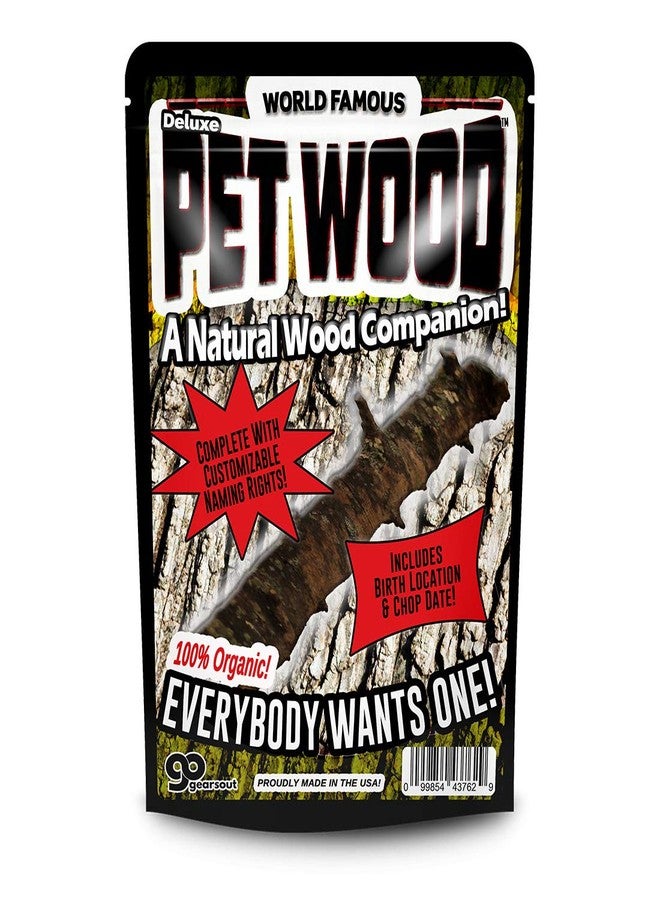 Gears Out Deluxe Pet Wood - 100% Natural Wood Companion - Novelty pet for Men - Complete with Customizable Naming Rights, Includes Birth Location and Chop Date - Image 1