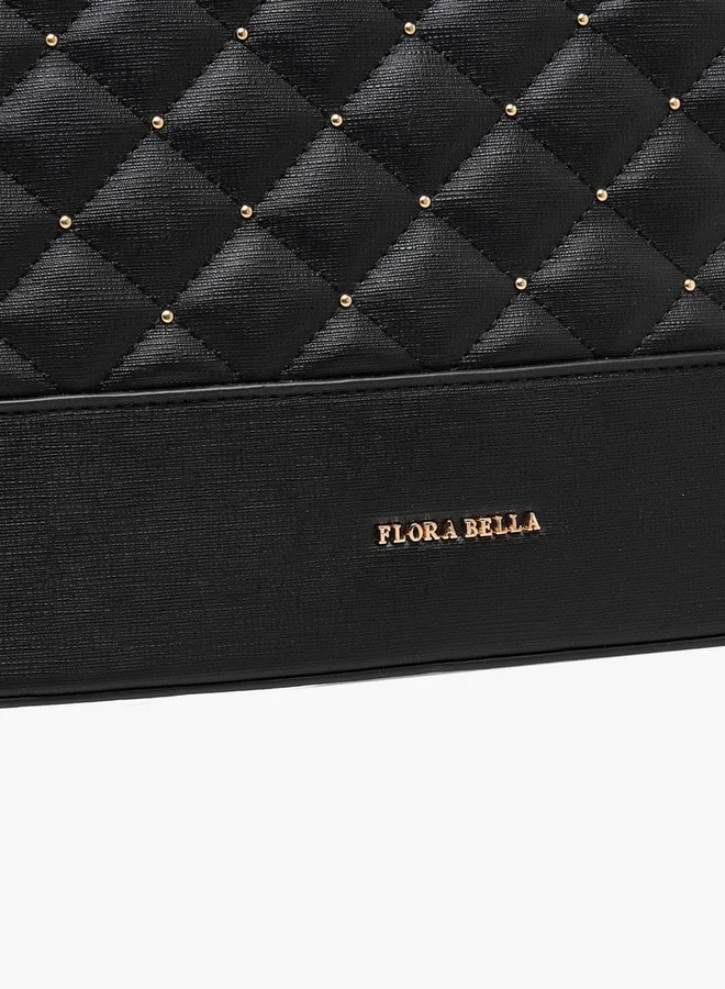 Flora Bella By Shoexpress Quilted Tote Bag with Double Handle and Zip Closure
