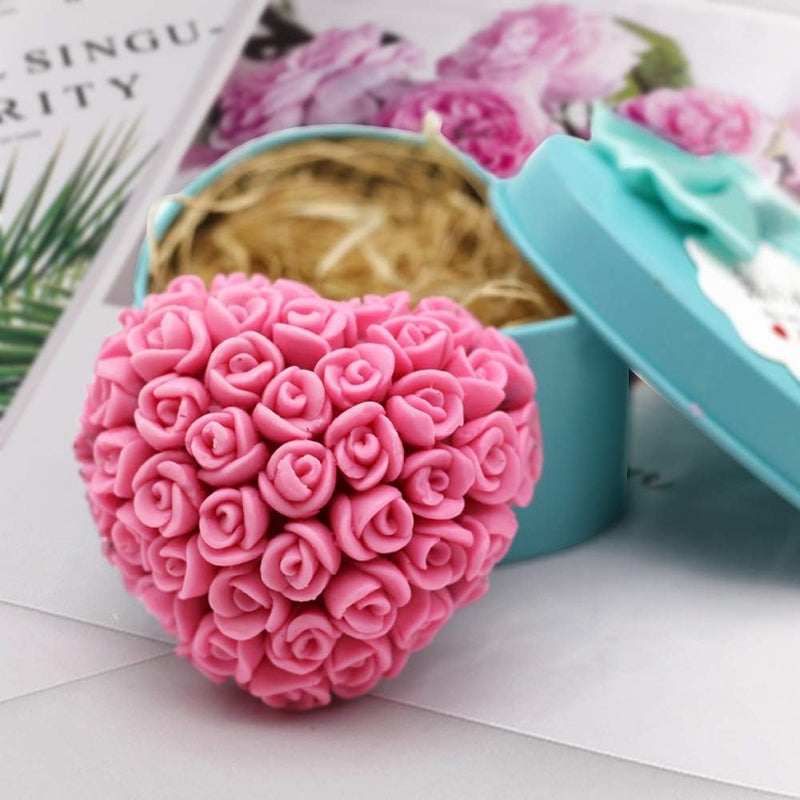OBTANIM Silicone 3D Rose Flower Mold Love Heart Shape Fondant Soap Cake Mould for Chocolate Wedding Valentine - Image 4