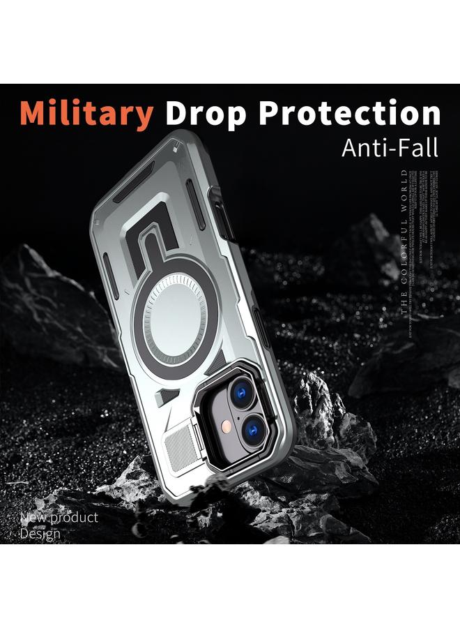 S-TOP Case For iPhone 16 Plus Shield Hollow Frame Holder MagSafe Phone Case - Image 5