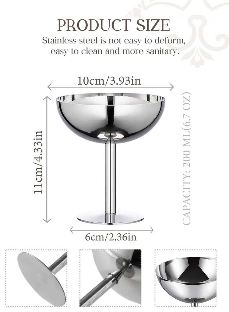 Ice Cream Cup, Food Grade Stainless Steel Stable Bottom Dessert Cup Reusable Goblet Ice Cream Bowl, Family Party Use - Image 2