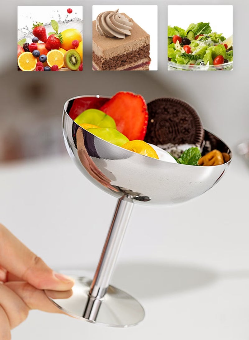 Ice Cream Cup, Food Grade Stainless Steel Stable Bottom Dessert Cup Reusable Goblet Ice Cream Bowl, Family Party Use - Image 4