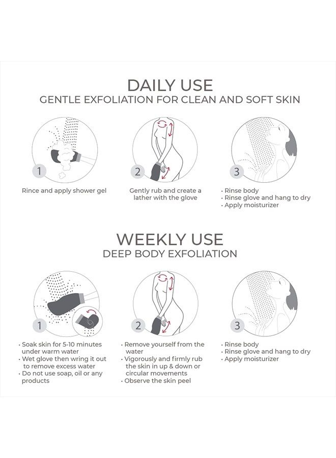Renaissance Glove a body Exfoliating Mitt with face scrubbing accessory by Daniele Henkel – Vegan more effective & resistant than a loofah, brush or scrub sponge bath -100% natural (Royal Magenta)