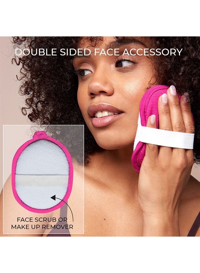 Renaissance Glove a body Exfoliating Mitt with face scrubbing accessory by Daniele Henkel – Vegan more effective & resistant than a loofah, brush or scrub sponge bath -100% natural (Royal Magenta)