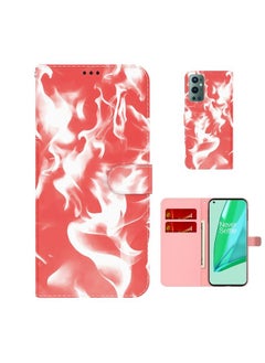 HuHa Case Cover For For OnePlus 9 Pro Cloud Fog Pattern Horizontal Flip Leather Case with Holder & Card Slot & Wallet(Red) 