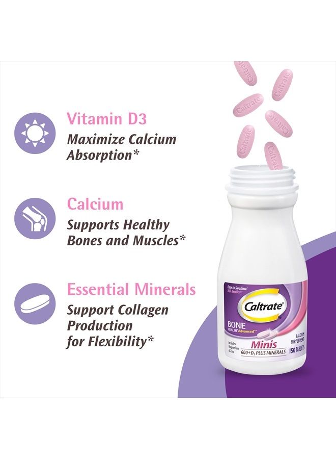 Caltrate 600+D3 Plus Minerals Mini Calcium & Vitamin D3 Supplement Mini Tablet, 600 mg, 150 Count (Pack of 3)  - Image 5