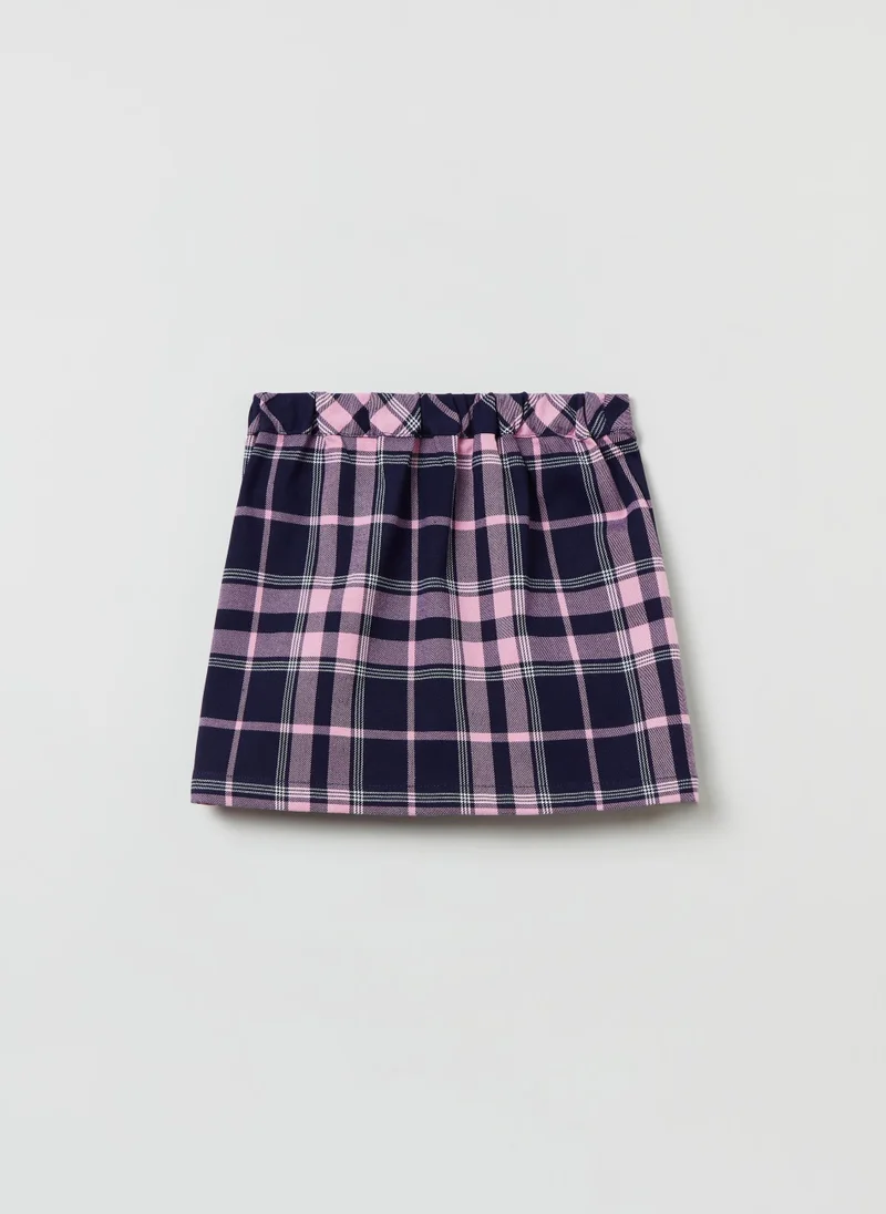 او في اس OVS Girls Checked Wrap Skirt