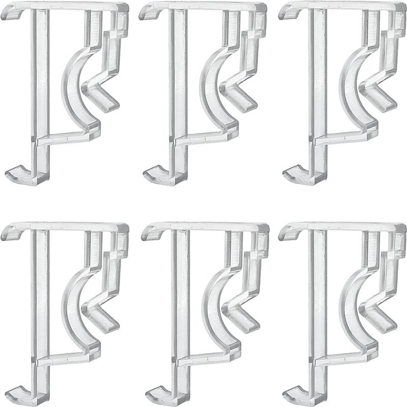 Cutelec Valance Clips 2inch 6pcs Clear Plastic Hidden Retainer Holder for Window Blind ValanceHorizontal Faux  Wood Blinds Parts