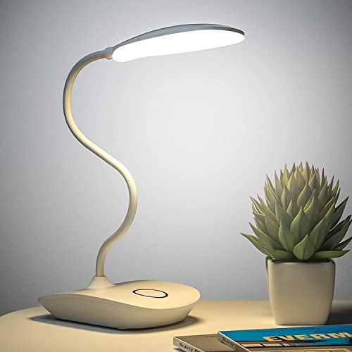 Gesto Rechargeable Battery Operated Desk Lamp – 3 Level Brightness Study Table Lamp for Students,Study Lamp for Office Table,Night Light for Study Room | Gooseneck Reading Light for Work from Home - Image 1