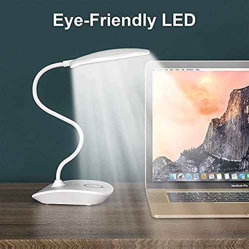 Gesto Rechargeable Battery Operated Desk Lamp – 3 Level Brightness Study Table Lamp for Students,Study Lamp for Office Table,Night Light for Study Room | Gooseneck Reading Light for Work from Home - Image 2