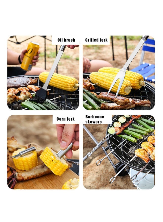 كينجمازي مجموعة أدوات شواء 18 قطعة من الفولاذ المقاوم للصدأ مع حقيبة تخزين - Image 5