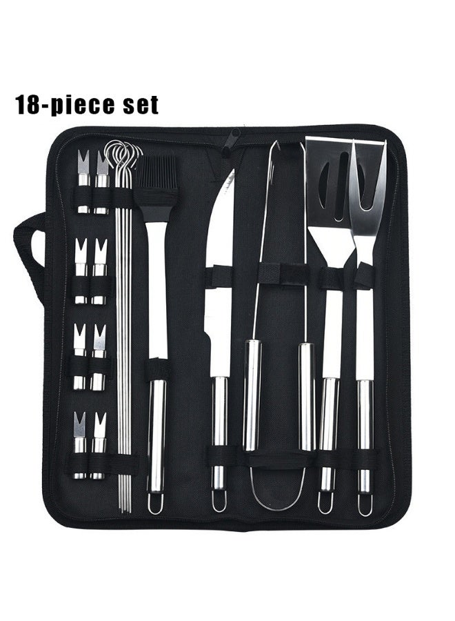 كينجمازي مجموعة أدوات شواء 18 قطعة من الفولاذ المقاوم للصدأ مع حقيبة تخزين - Image 1