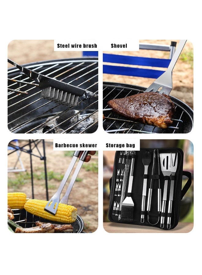 كينجمازي مجموعة أدوات شواء 18 قطعة من الفولاذ المقاوم للصدأ مع حقيبة تخزين - Image 3