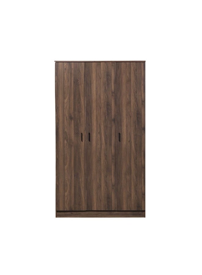 DANUBE HOME خزانة غامورا ذات 3 أبواب خزانة خشبية عصرية مع تخزين واسع، أبواب متأرجحة أنيقة لغرفة النوم، منظم خزانة، أثاث منزلي أنيق وديكور غرفة نوم - كولومبيا بني داكن - Image 2