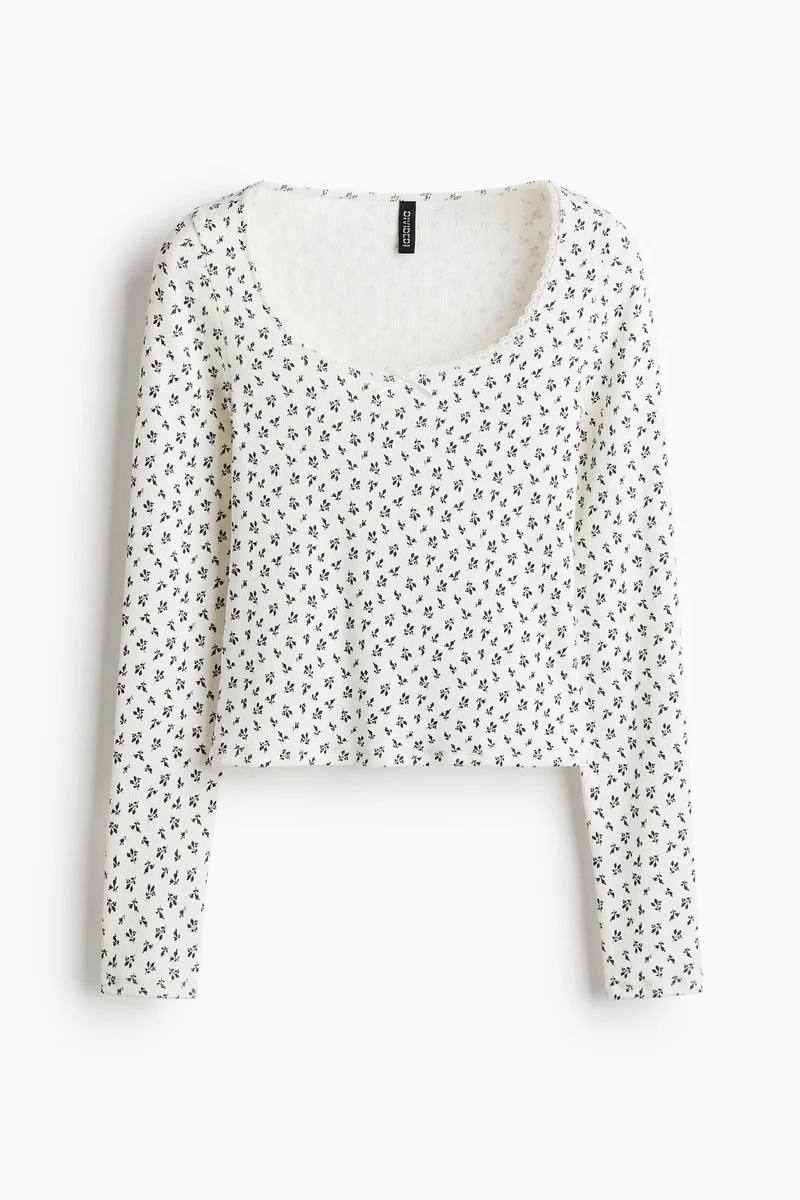 H&M Ribbed jersey top
