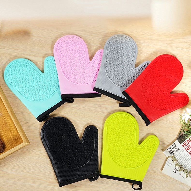 Thickened Cotton Microwave Baking Gloves B two-finger short-note color