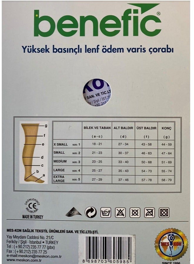 بنيفك جوارب ضاغطة مطاطية مفتوحة الاصابع (ضغط 30-40 ملم زئبق) - Image 2