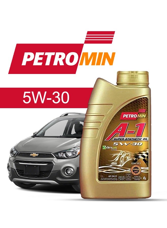 Petromin Engine Oil – For Chevrolet Spark  2024 - 2013, 4 Liter,  5w30 Petromin - With Engine Oil Filter - 2013 2014 2015 2016 2017 2018 2019 2020 2021 2022 2023 2024