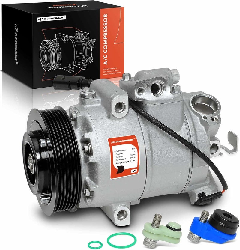 A-Premium AC Compressor with Clutch for Various Volkswagen and Seat Models - Image 1