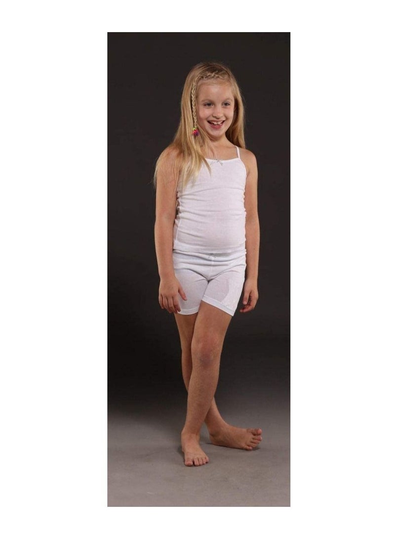 Everyone Girls White Cotton camisole and Boxer Underwear Set (pack of 6) - Image 1