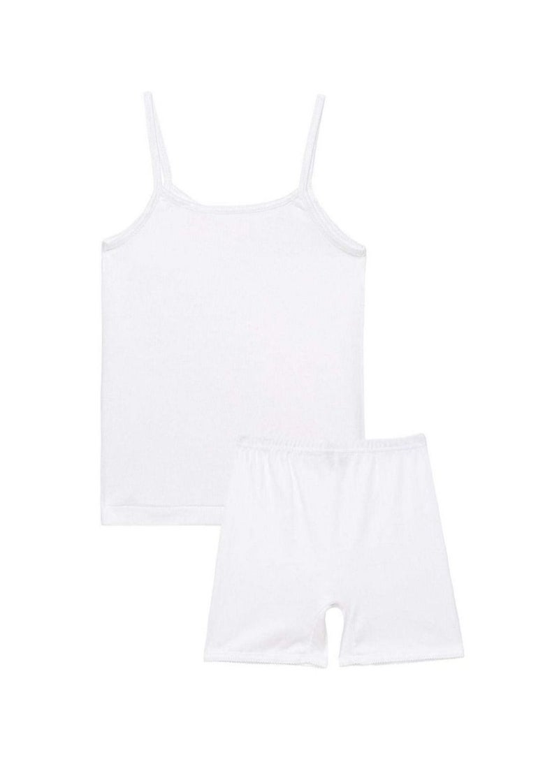 Everyone Girls White Cotton camisole and Boxer Underwear Set (pack of 6) - Image 2