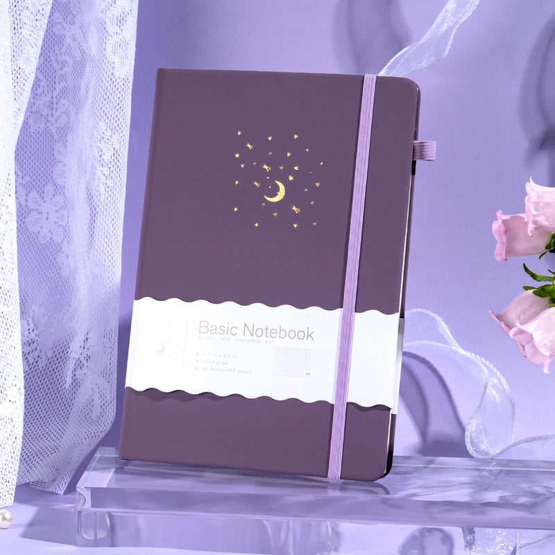 CAGIE Purple Journal Notebook for Women Girls 192 Lined Journaling Notebooks Hardcover Journals for Writing Work - Image 2