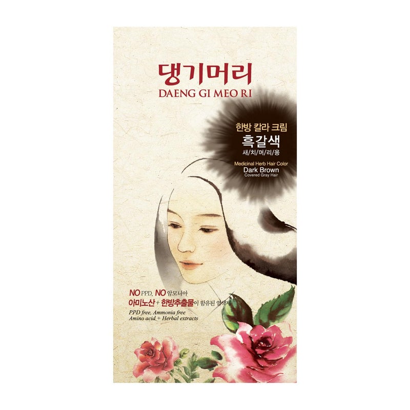 Daeng Gi Meo Ri â€“ Korean Herbal Hair Dye Color Cream [Dark Brown] - PPD-Free Gray Coverage, Hair Protection, High-Keratin Formula, 5 Oz - Image 1