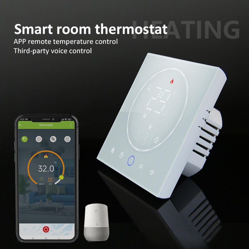Wireless Programmable Smart Thermostat Recessed 13mm LED Screen AC95 240V Temperature Controller White - Image 5