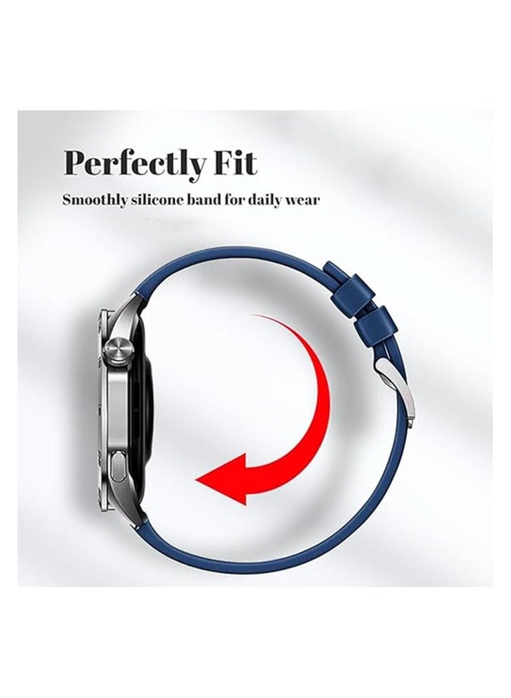 22mm For  Oraimo Watch 2 Pro OSW-32- Smart Watch Nylon Braided Silicone Composite Watch Strap,  blue - Image 5