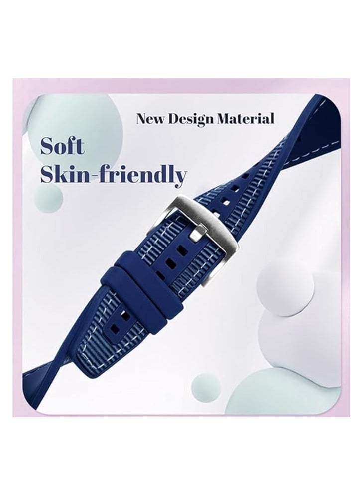 22mm For  Oraimo Watch 2 Pro OSW-32- Smart Watch Nylon Braided Silicone Composite Watch Strap,  blue - Image 4