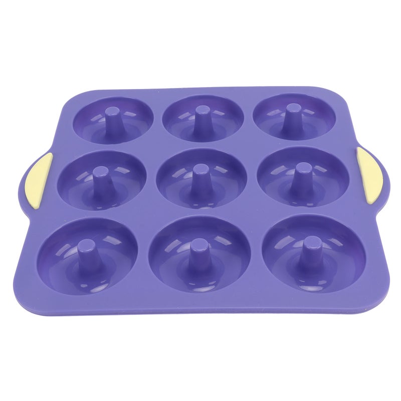 Silicone Donut Mold 9 Cavity Prevents Stick Safe Heat Resistance Doughnut Pan Set for Cake Biscuit Bagels Muffins Royalblue - Image 5