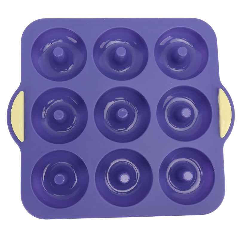 Silicone Donut Mold 9 Cavity Prevents Stick Safe Heat Resistance Doughnut Pan Set for Cake Biscuit Bagels Muffins Royalblue - Image 1
