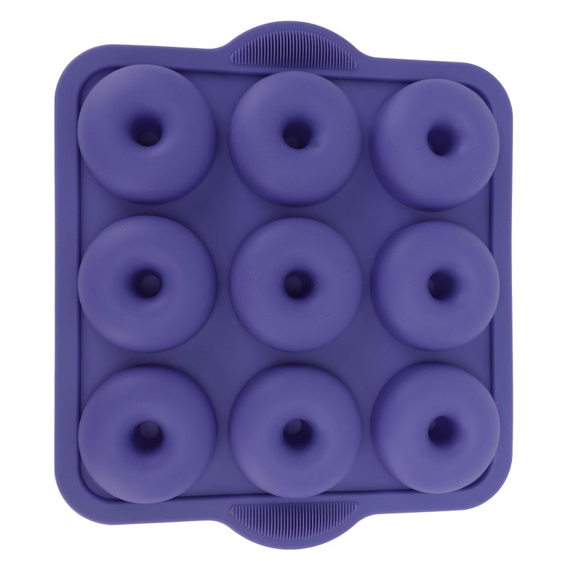 Silicone Donut Mold 9 Cavity Prevents Stick Safe Heat Resistance Doughnut Pan Set for Cake Biscuit Bagels Muffins Royalblue - Image 4