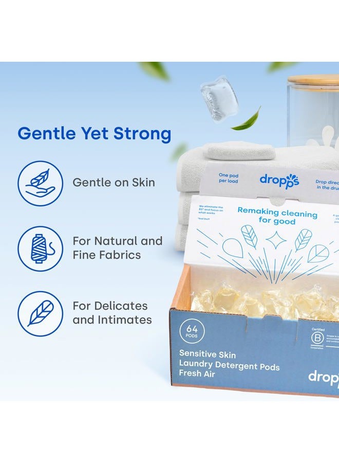 dropps Dropps Sensitive Skin Laundry Detergent Pods, Crisp Breeze (160 Count) - Dermatologist Tested Laundry Pods - HE Compatible Laundry Supplies for Clean Clothes, Vegan & Dye-Free  - Image 5