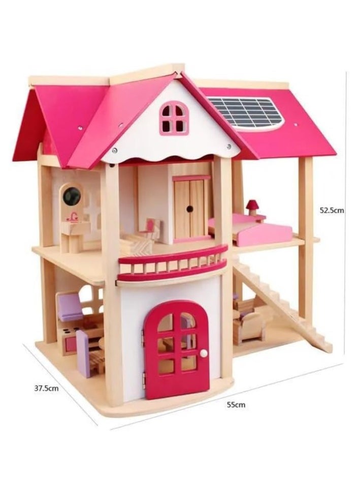 Nano Classic Kids Wooden Doll House Toy (45 * 23 * 45cm) for Girls with 45cm Height  - Image 2