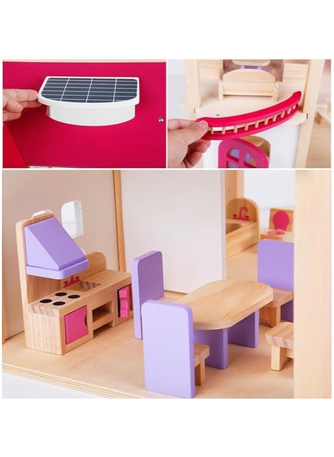 Nano Classic Kids Wooden Doll House Toy (45 * 23 * 45cm) for Girls with 45cm Height  - Image 5