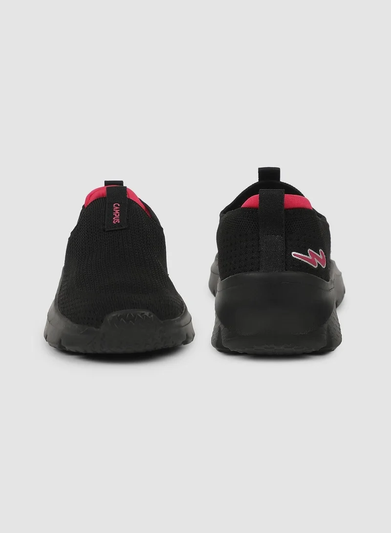 Campus Blk/Rani Women's Black Slip On Walking Shoes - Lightweight Shoes, Elegant Design for Minimal Look for Women | Best Price UAE