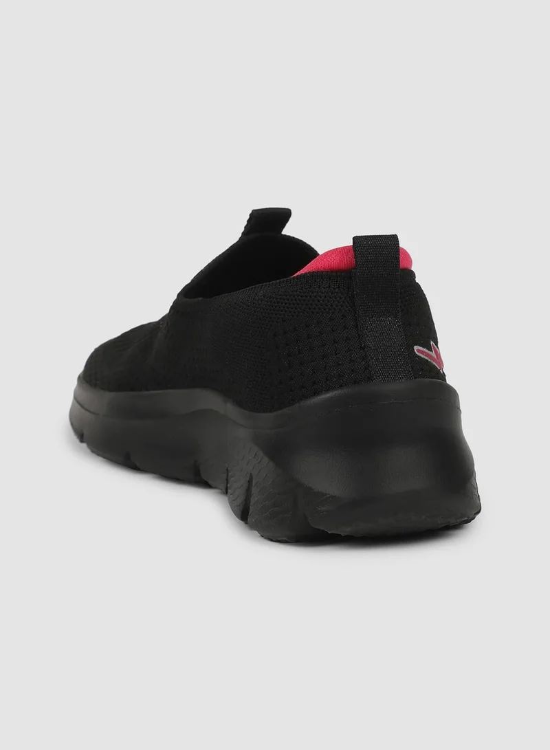 Campus Blk/Rani Women's Black Slip On Walking Shoes - Lightweight Shoes, Elegant Design for Minimal Look for Women | Best Price UAE