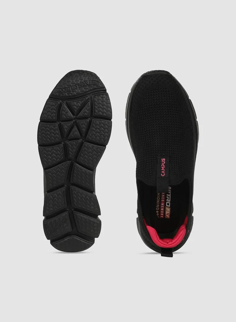 Campus Blk/Rani Women's Black Slip On Walking Shoes - Lightweight Shoes, Elegant Design for Minimal Look for Women | Best Price UAE