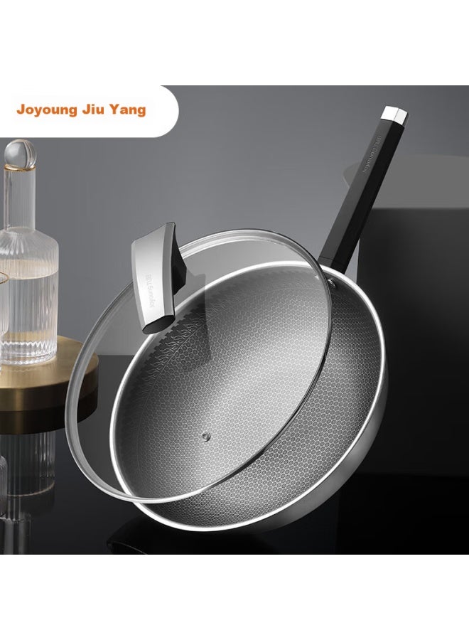 Joyoung Non-stick Wok, 316 Stainless Steel Pan, Cooking Pan For Home Use, Honeycomb Pot, Suitable For All Stoves, 32cm - Image 1