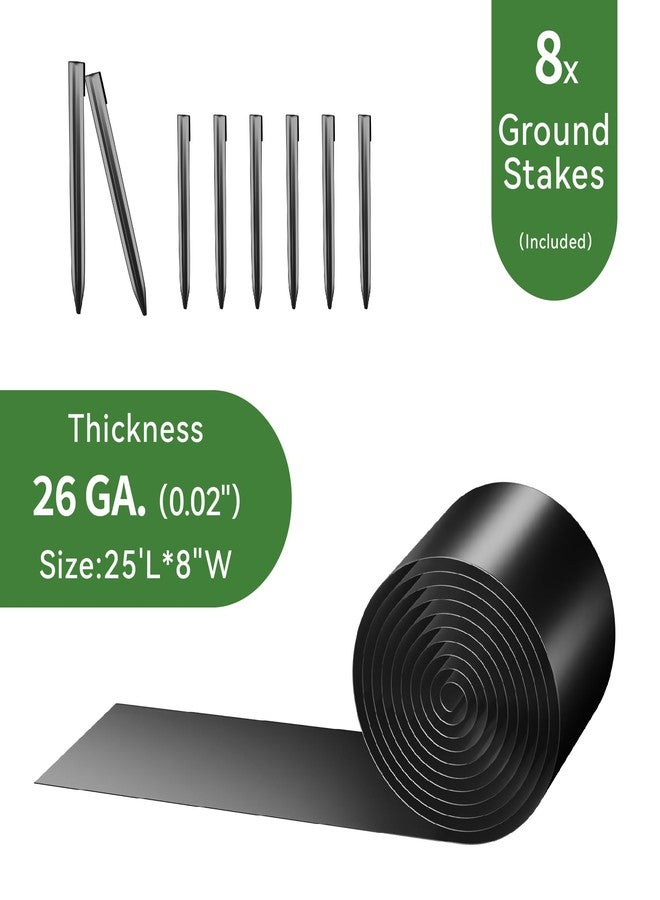 Worth Galvanized Steel Landscape Edging 6" x25' Metal Garden Edging Roll Flexible Bender Border with Stakes for Lawn, Flower Bed Edges, Rust-Like Color - Image 3