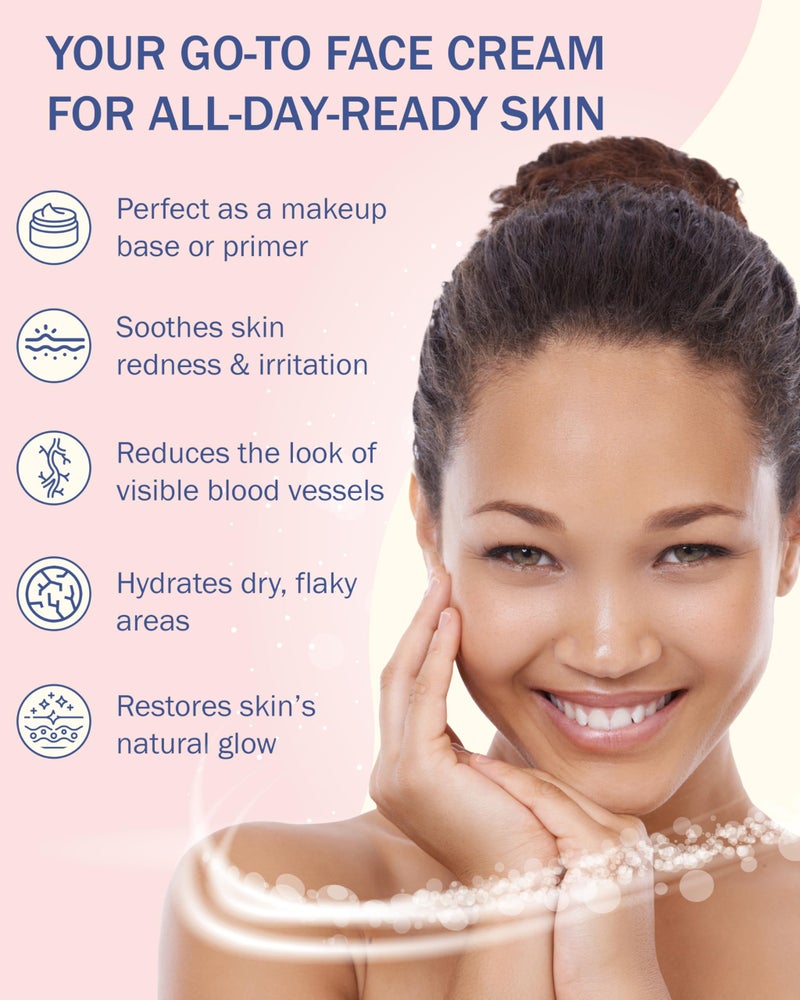 e70 علاج الوردية e70 لوجه كريم العناية بالبشرة للنساء والرجال (عبوة واحدة) - مرطب لطيف يقلل الاحمرار - مع الألوة فيرا وحمض الهيالورونيك - نهار-ليل، صنع في الولايات المتحدة (2.25 أونصة سائلة) - Image 4