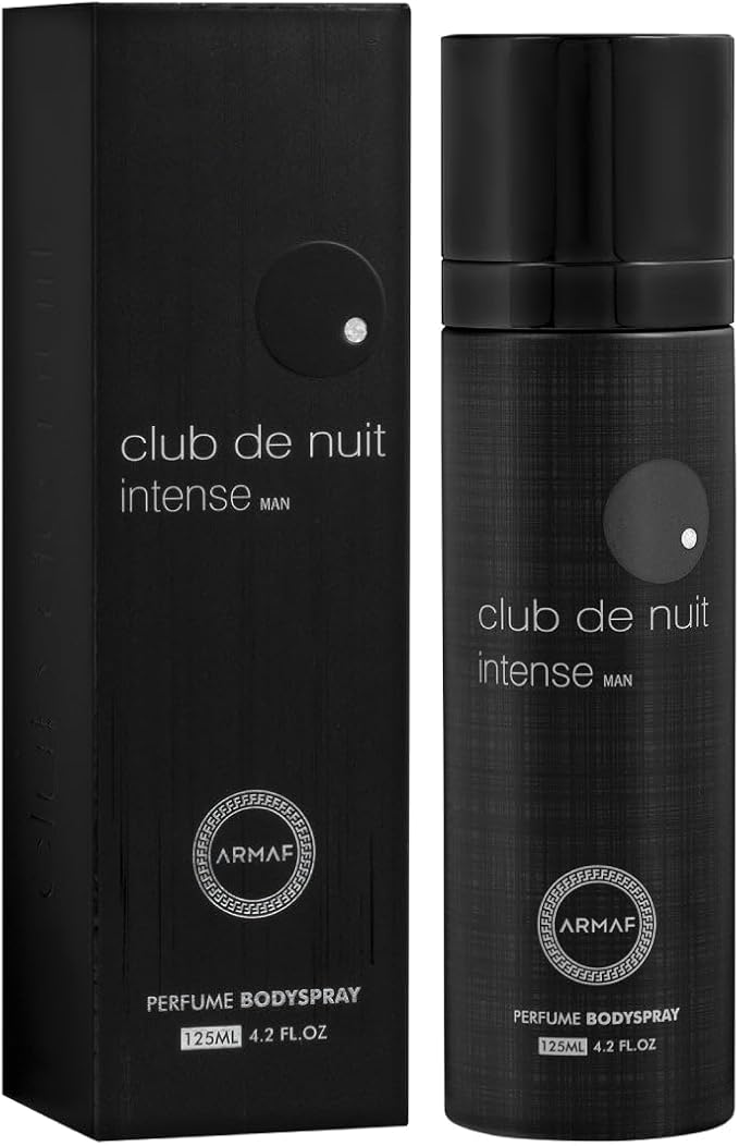 Armaf Club De Nuit Intense Man Black Perfume Body Spray for Men 125ml, Long Lasting Deodorant for Man, Woody Spicy Fragrance with Lemon, Pineapple & Musk