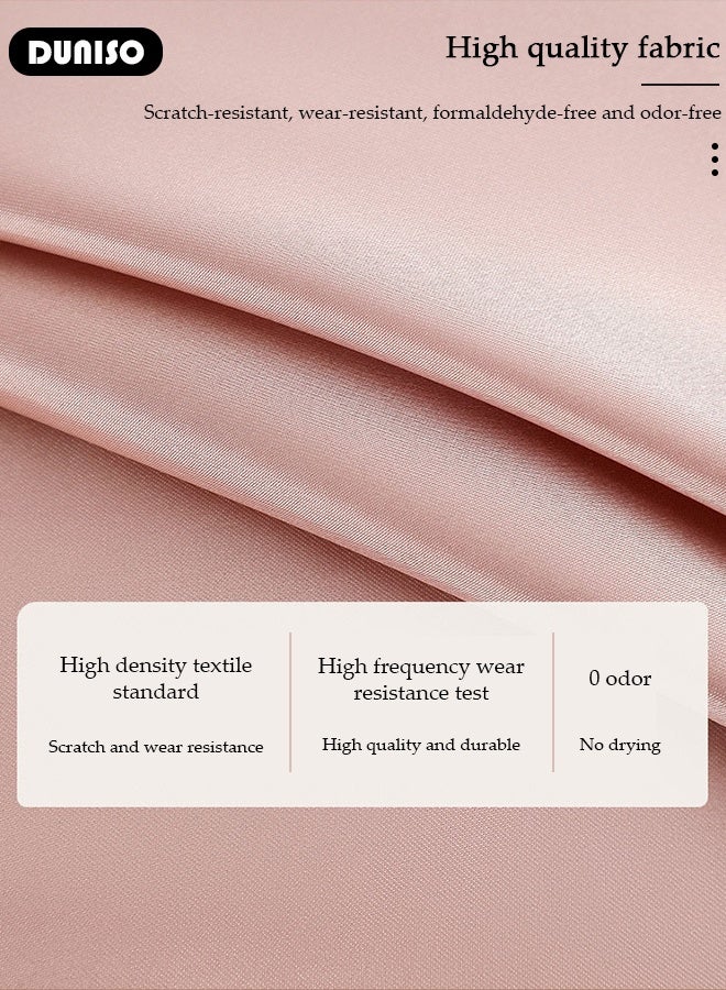DUNISO Foldable Storage Organizer Bags, Pink Satin-like Cotton Fabric Traveling Storage Bag, Storage Totes for Clothes Moving Supplies Space Saving Oversized Storage Bag Organizer for Moving Traveling - Image 3