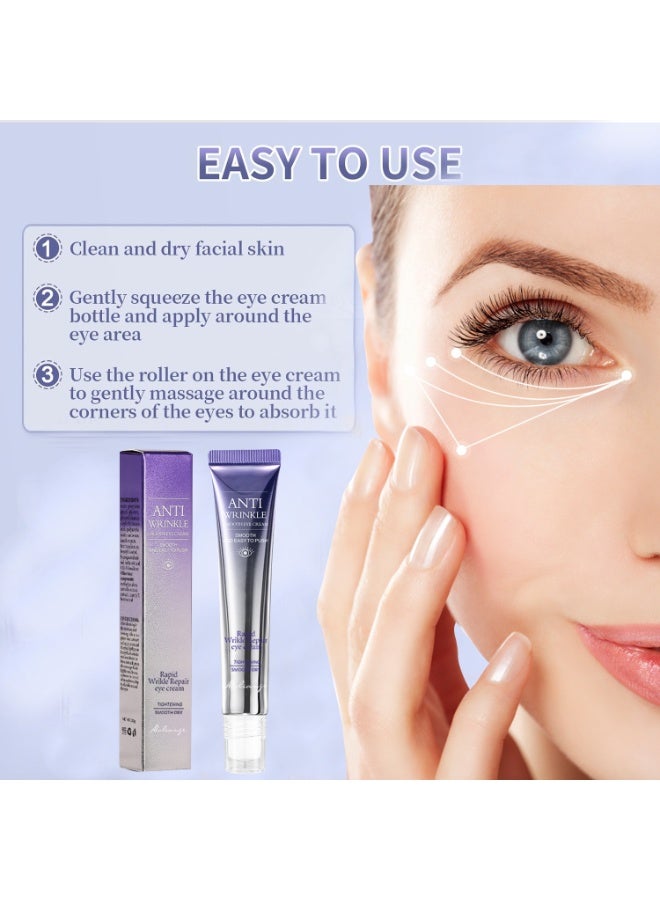 Smoothes Winkles Rolling Eye Cream - Alcohol Free, Quick Drying, Hydrating Glycerin & Hyaluronic Acid, Firming & Refreshing, Fades Fine Lines, Nicotinamide, Suitable for All Skin Types, Unisex Adult Use - Image 2